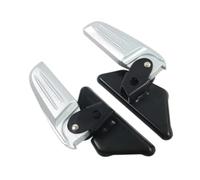 MotiveTech Motorcycle Rear Passenger Footrest Foot Pedals Extension Foot Pad, Argent