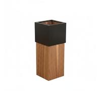 MotiveTech Narrow Garbage Bin Wooden Trash Can Waste Rubbish Bin Tall Slim Rectangular Profile Lidless Opening Walnut Veneer Minimalist Aesthetic suitable for