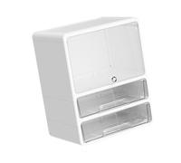 MotiveTech Office Organizer Desktop Storage Box Space Saving with Lid for Home Files Storage Container, wihte 33.2x24.5x42cm
