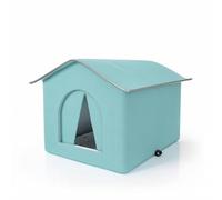 MotiveTech Outdoor Cat House Windproof Cat Shelter Indoor for Stray Cats, Balcony, Blue, L 20 Jin