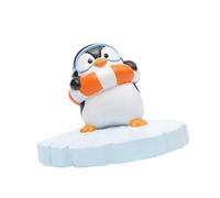 MotiveTech Penguin Figurine, Resin Animal Sculpture, Can Float on Water, Garden Penguin Statue for Lawn, Multi, Swimming Ring