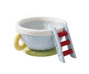 MotiveTech Pet Bowl Bed Bowl-Shaped Cat Bed with Handle Novelty Feline Resting Place for Kittens, Bedroom, Large 50 50 26cm, Blue Coffee Cup - Rope Wrapped Ladder