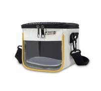 MotiveTech Portable Pet Carrier Bag Soft-Sided Pet Carrier Zippered Top Transparent Window, White, 15 11 15cm