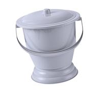 MotiveTech Portable Urinal Chamber Pot Bucket Container Bedpan with Handle and Lid Suitable for Home Use Elderly, Gray