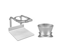 MotiveTech Pour-over Coffee Stand Stainless Steel Pour over Coffee Station Rustproof Dripper Holder for Countertop , Stand W Silver Cup