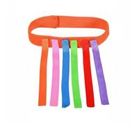 MotiveTech Pull the Tail Game Belt Parent-Child Children's Play Sensory Training Tails Colorful Design Adjustable Waist Belt with Ribbons for Gym Class, Party, Orange