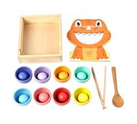 MotiveTech Rainbow Balls in Cups, Sensory Toy for Developing Fine Motor Skills, Wooden Learning Activities, Matching Game,