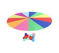 MotiveTech Rainbow Umbrella Kids Hand Eye Coordination Interactive Play Parachute