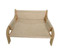 MotiveTech Raised Cat Bed, Scratching Chair, Sturdy Lounge for Small Animals, Linen Cloth