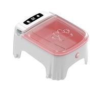 MotiveTech Rechargeable Cat Feeder with Non-Slip Design for Timed Feeding of Dry Food, Pink