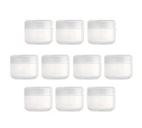 MotiveTech Refillable Plastic Empty Face Cream Cosmetic Container with Lid, Clear-50g, as described