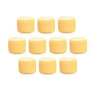 MotiveTech Refillable Plastic Empty Face Cream Cosmetic Container with Lid, Yellow-50g, as described