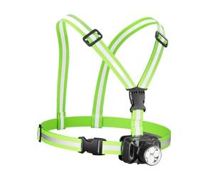 MotiveTech Reflective Chest Light for Outdoor Running, Multifunctional Warning Light with High Visibility, Adjustable Tilt, Ideal for Walks, Double Strap