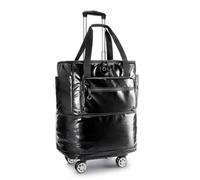 MotiveTech Rolling Tote Bag Rotating Expandable Wheeled Bag Rolling Tote for Journeyers, Array, Black, 43 19 58cm