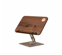 MotiveTech Rotating Book Holder Adjustable Book Stand Wooden Desktop Book Holder Ergonomic Reading Rest 360 Degree Swivel Walnut with Aluminum Arm and Stable, S, Rotatable Goddess IP