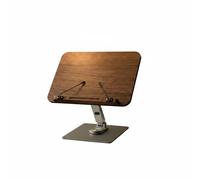 MotiveTech Rotating Book Holder Adjustable Book Stand Wooden Desktop Book Holder Ergonomic Reading Rest 360 Degree Swivel Walnut with Aluminum Arm and Stable, S, Rotatable