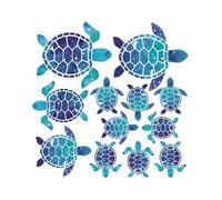 MotiveTech Sea Turtle Wall Decal Set, Peel And Stick Decorative Stickers for Bathroom, Nursery, Decor