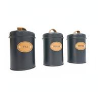 MotiveTech Sealed Storage Canister Airtight Container Metal Jar Tea Tin Coffee Canister With Handle Lid for Organized Dry Food and Flavor Protection suitable for, Gray, Gray, style to 6
