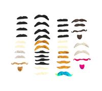 MotiveTech Set of 40 Self- Beard Mustaches for Pretend Play, for Men And Women, Carnival.