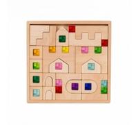 MotiveTech Shape Matching Board Hands-on Wooden Puzzle Colored Shape Puzzle for Young Children, Preschoolers, Preschool