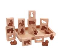 MotiveTech Shape Matching Board Wooden Sorting Puzzle With Animal Figures And Vehicle Blocks Beech For Fine Motor Skills And Cognitive Development suitable for