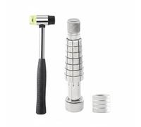 MotiveTech Size Adjuster Jewelry Sizer Band Stretcher Hand Tool Resizer Carbon Steel Construction Knock Mechanism Stable Base Suitable for home repair workshop use hobby craft, White, W Hammer