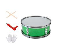 MotiveTech Snare Drum Marching Drum Portable Snare Drum Double Playing Drumsticks Gloves Polyester Head Aluminum Frame for Students Adults Band Rehearsals Outdoo, Green
