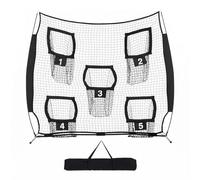 MotiveTech Sports Training Net Quarterback Target Net Pitching Net Throwing Net With Multiple Target Stable Iron Frame Suitable for Skill Building Team Workouts Coaching Field, Black