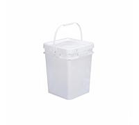 MotiveTech Square Bucket with Lid Versatile Use Square Bucket with Lid Fall Resistant Stackable Bin for Warehouse, Kitchen, Garage, White, 13L