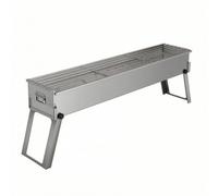 MotiveTech Stainless Steel Briquette Grill Rust-Resistant Portable Briquette Grill Heavy Duty for, Camping, Outdoor Picnics, Backyard Barbecues, 100x24cm For 6-10 People