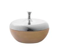 MotiveTech Stainless Steel Candy Jar Modern Design Decorative Nut Dish Tabletop Decor Stainless Steel Cookie Jar for Living Room