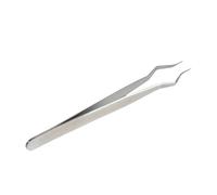 MotiveTech Stainless Steel Eyelash Extension Tweezers, False Eyelash Application Tool for Makeup Artists, for Use in Beauty Salons, Silver