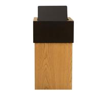 MotiveTech Standard Waste Bin Wooden Trash Can Wastebasket Garbage Can Rubbish Bin With Hinged Press Lid Modern Minimal Style Walnut Finish Suitable for living room office bedroom hotel, Standard