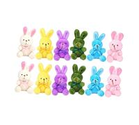 MotiveTech Stuffed Bunny Dolls for Kids' Baskets and Easter Egg Hunts, 12Pcs