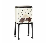 MotiveTech Sweater Trash Can Trash Bin Tall Waste Bin With Stand Leakproof Lid Large Capacity Narrow Design PP Frame with Swivel Wheels suitable for kitchen office condo small areas, White