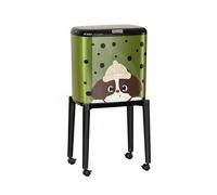 MotiveTech Sweater Trash Can Trash Bin Tall Waste Bin With Stand Leakproof Lid Large Capacity Narrow Design PP Frame with Swivel Wheels suitable for kitchen office condo small areas, Green