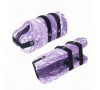 MotiveTech Swim Cuffs with Straps Adjustable Aquatic Leg Cuffs Buoyant Flotation Sleeves for Swimmers, Camo Purple White, Long