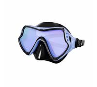 MotiveTech Swimming Goggles Panoramic Swim Snorkel Goggles Diving Goggles With Anti Fog Lens And Water Tight Double Seal Soft With Adjustable Buckle Strap , HD Electroplated Blue , Diving Mask