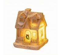 MotiveTech Tabletop Crafted Dwelling With | White Snowy Finish, Glowing Mini House, for Mantel, Collectors, Style C