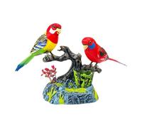 MotiveTech Talking Parrots Sound Activated Bird Toy Realistic Recording Function Home Office Desk Decoration