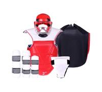 MotiveTech The Karate Training Set Includes Shin Guards, An Ergonomic Boxing Helmet, And Training, Gym Use, Red, for 150 to 160cm