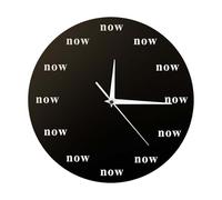 MotiveTech "The Time Is Now Wall Clock, Decorative, Funny, Mindfulness Gift, Motivational Clock, Bedroom Wall Decor, black