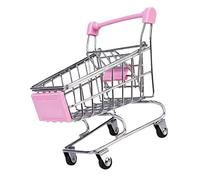 MotiveTech Toy Shopping Cart Storage Trolley Pretend Play Toy Gift Supermarket Hand, Pink, 12 x 8.5 x 11cm