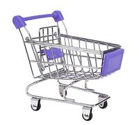 MotiveTech Toy Shopping Cart Storage Trolley Pretend Play Toy Gift Supermarket Hand, Purple, 12 x 8.5 x 11cm