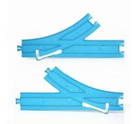 MotiveTech Toy Train Track with Switching Lever Branching Rail Track Section Sturdy for Kids, Style A