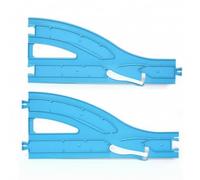 MotiveTech Toy Train Track with Switching Lever Branching Rail Track Section Sturdy for Kids, Style C