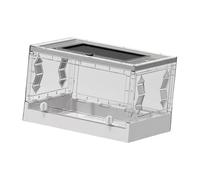 MotiveTech Transparent, Foldable Reptile Tank, Habitat for Lizards, Desktop Pet Enclosure with Sliding Lid, Portable Breeding, 12.7 X 30 X 26.9 Cm, White