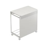 MotiveTech Trash Bag Holder with Lid Compact Garbage Bag Holder with Lid Portable Wheeled Trash Rack for Kitchen