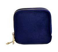 MotiveTech Travel Jewelry Case Double Layer Pouch Container Zipper Organizer Storage Bag for Bangles Mother Brackets Ladies Necklace, Dark Blue