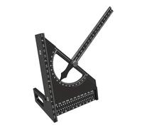 MotiveTech Triangle Ruler Square, Adjustable Multi Angle Tool for Carpentry Measurement and Layout, Black